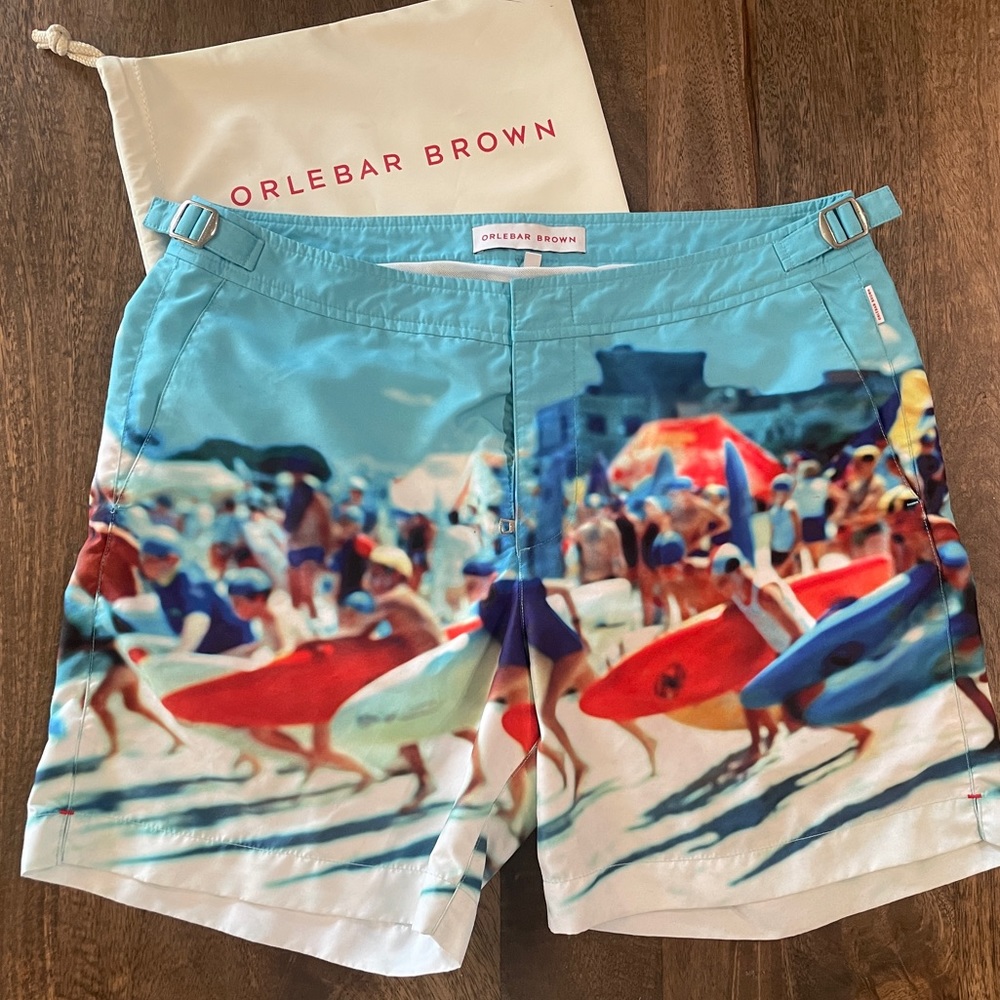 Surfers print swim trunk